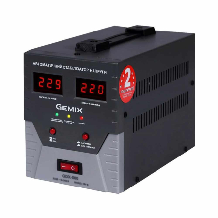 Стабилизатор напряжения Gemix GDX-500, 350Вт, релейный цифровой - 1