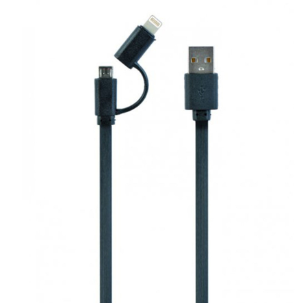 Кабель Cablexpert CC-USB2-AMLM2-1M, USB 2.0 AM-папа/Lightning+mUSB, 1.0 м - 1