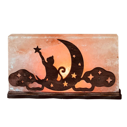 Соляной светильник «Кот на месяце» 2кг