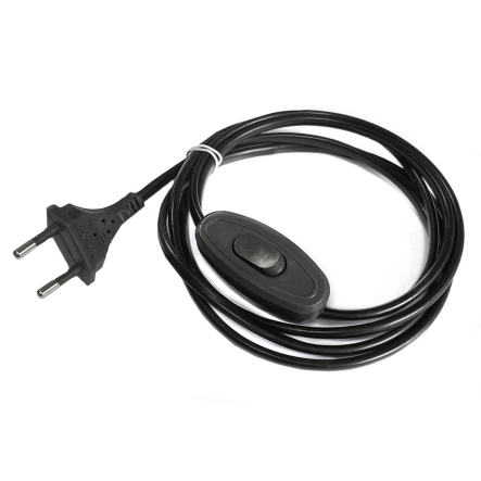 Шнур для бра с выключателем LEDium 2м чёрный (ALFA), С17074 - 1