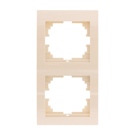 Рамка Lezard DERIY двухместная, вертикальная, крем, 702-0300-152 - 1