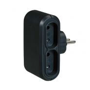 Трійник Legrand 050651, 4X2K 6А, чорний