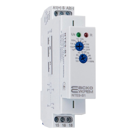 Реле затримки часу вимкнення АСКО-УКРЕМ NTE9-B1 AC/DC 12-240V, A0010240003 - 1