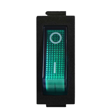 Переключатель 1 клав. зеленый с подсветкой KCD3-101N G/B 220V, АСКО-УКРЕМ, A0140040028 - 2