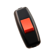 Выключатель навесной LEZARD, черно-красный на бра, 715-1121-611