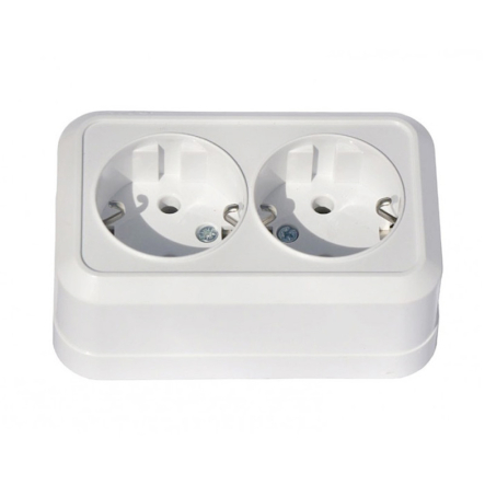 Розетка GISelt Aurora 2-я c з/к наружная (керамика), G1812 - 1