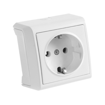 Розетка с заземлением, VIKO VERA, 90681008, белая - 1