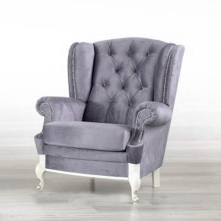 Кресло Мебус Лорд, дерево: пломбир, ткань RD1019/8145 - 1