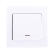 Вимикач Lezard RAIN одноклавішний, з підсвічуванням, білий, 703-0288-111