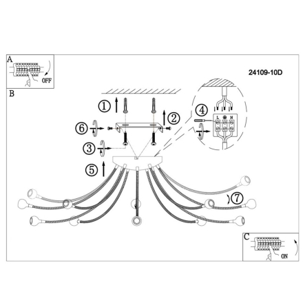 Люстра Globo Serpent 24109-10D - 2