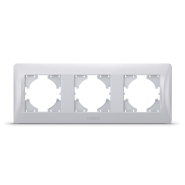 Рамка VIDEX BINERA, срібний шовк, 3 пости, горизонтальна, VF-BNFR3H-SS