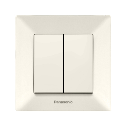 Вимикач двоклавішний Panasonic Arkedia Slim, крем, 00092BG - 1