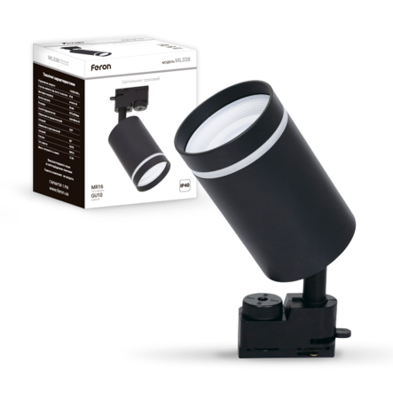 Светильник трековый Feron, ML338, MR16/GU10, черныйй, 7042 - 1