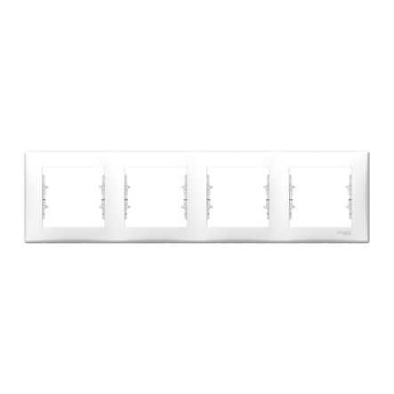 Рамка 4 поста горизонтальна біла Schneider Electric Sedna, SDN5800721 - 1