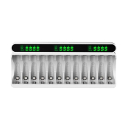 Зарядний пристрій BESTON, 12 каналів LED інд., підтримує Li-ion, Ni-MH та Ni-Cd AA (R6)