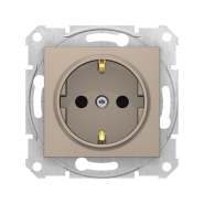 Розетка із заземленням, та шторками, Schneider Electric Sedna, титан, SDN3000168