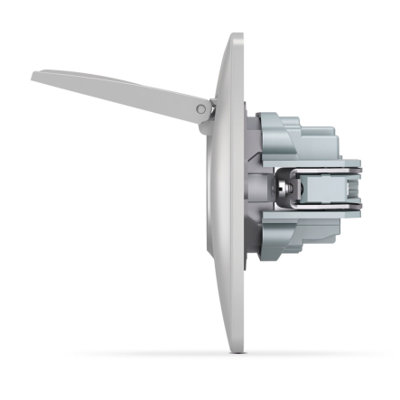 Розетка VIDEX BINERA одинарная, с заземлением, и с крышкой, серебряный шелк, VF-BNSK1GC-SS - 4