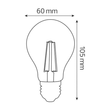 Лампа светодиодная Horoz Electric filament 8W, 2700K, E27, 220V, A60, 001-015-0008