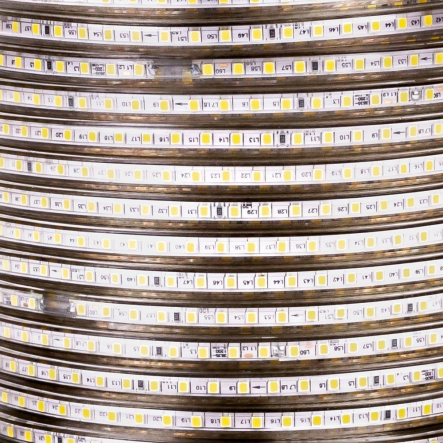 Светодиодная лента белая 220V smd2835 120led/m 6W/м IP65 AVT 