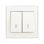 Вимикач Lezard RAIN двоклавішний, прохідний, жемчужно-білий перламутр, 703-3088-106