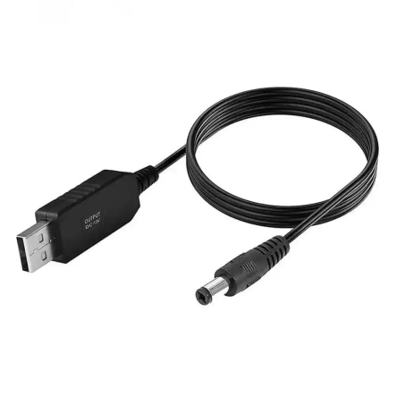 Кабель для роутера USB от павербанка 12V, 5,5x2,1mm