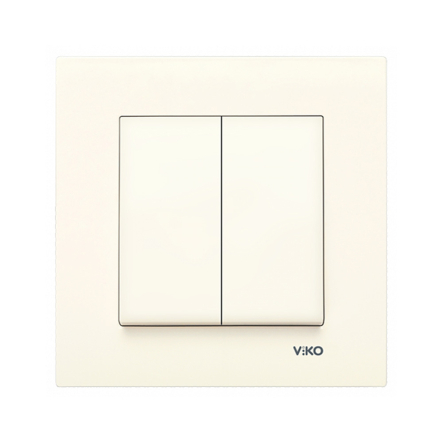 Выключатель 2 кл., VIKO KARRE, 90960102, крем - 1