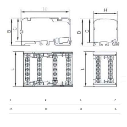 Нульова 'N' шина TNSy5500201, ШНК, DIN-рейка, в корпусі, 4*7 групи