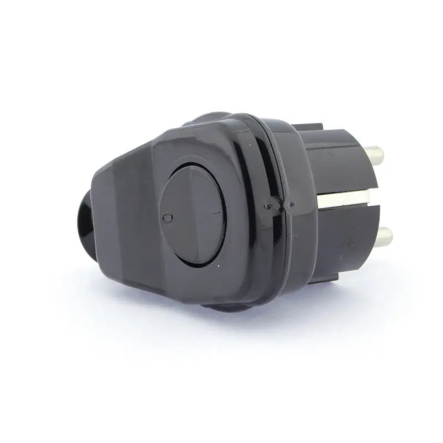 Вилка Timex з вимикачем 16А чорна, WT-L CI - 1