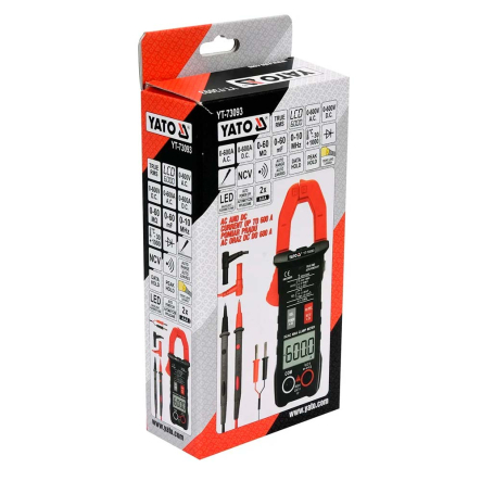 Мультиметр TRUE RMS электрических параметров YATO YT-73093 и температура SC/DC 0-600A -30- 1000грд.ц.