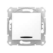 Вимикач одноклавішний, з підсвічуванням, Schneider Electric Sedna, білий, SDN1400121