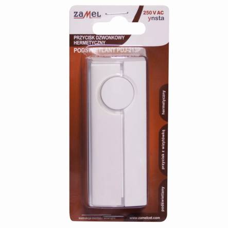 Кнопка дзвінка герметична з підсвічуванням Zamel PDJ-213/P - 1