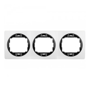 Рамка трехместная горизонтальная Aling-Conel EON, E6703.0E, белый-чёрный