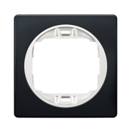 Рамка одноместная горизонтальная 80*80 Aling-Conel EON, E6801.E0, чёрный глянец-белый