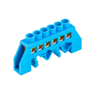 Шина нулевая в изоляторе на Din-рейку Takel 502831с, HCD 8x12/6 синяя