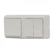 Блок - 1 одноклавішний + 1 двоклавішний АСКО-УКРЕМ, 2ВЗ10-120-Cb-W