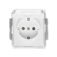 Розетка с заземлением с заслонками и крышкой