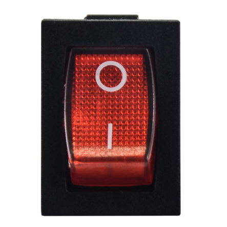 Переключатель 1 клав. красный с подсветкой KCD1-4-201N R/B 220V, АСКО-УКРЕМ, A0140040062 - 2