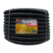Гофротруба ПВХ SOKOL Standart d25/18,3, 50м/бухта, негорюча, сіра темна