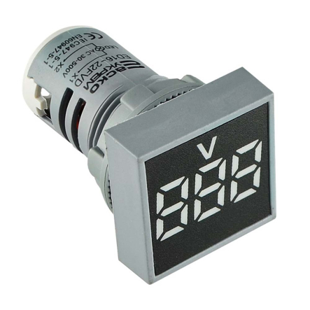 Вольтметр квадратный АСКО-УКРЕМ ED16-22FVD, A0190010033, 30-500В АС, белый, врезной монтаж