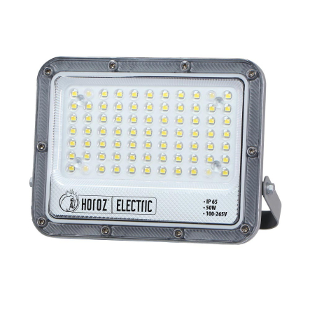 Прожектор LED Horoz Electric "MARGAY-50 3CCT" 50W, 3000-4500-6400К, 6500Lm, 145-265V, IP65, сірий, 068-031-1050-020 - 1