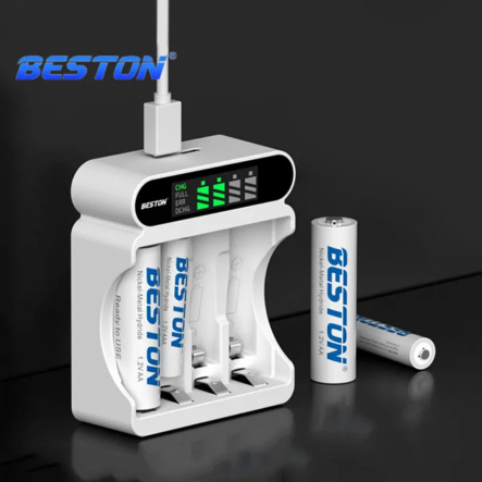 Зарядний пристрій BESTON, 4 канали LED інд., підтримує Li-ion, Ni-MH та Ni-Cd AA (R6) - 1