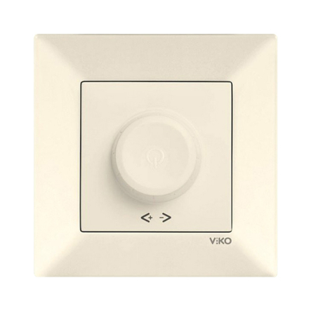 Світлорегулятор поворотний 600 Вт, VIKO Meridian, 90970220-WH, крем - 1