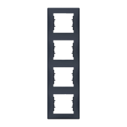 Рамка 4 поста вертикальна Schneider Electric Sedna, графіт, SDN5802070