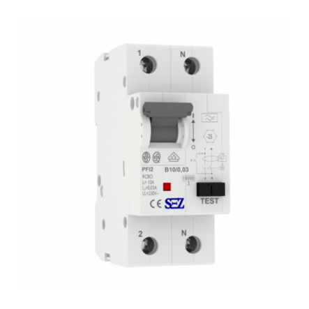 Диференціальний автоматичний вимикач SEZ PF12 10A/0.03A B - 1