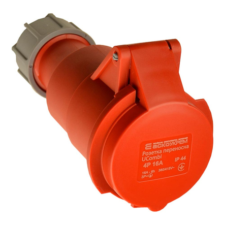 Розетка переносная АСКО-УКРЕМ UСombi 4P, 16А, IP 44, A0080010123 - 1