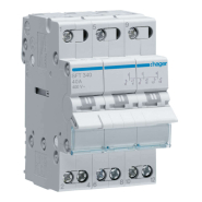 Переключатель ввода резерва HAGER SFT340, I-0-II, AC 400 В, 40 A, 3P, 3 модуля