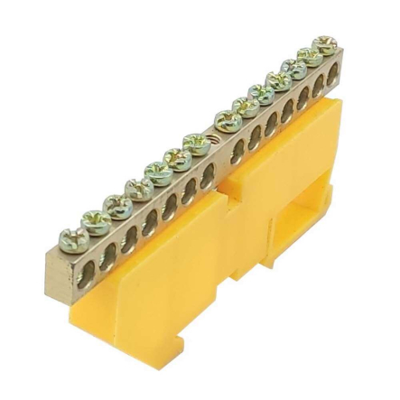 Шина ізольована стійка TNSy5503128 "N" на DIN-рейку ШЛІ6х9-14 жовта - 1