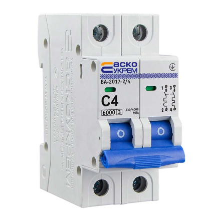Автоматический выключатель АСКО-УКРЕМ ВА-2017 2р, 4А С, A0010170036