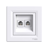 Розетка TF двойная, 4 конт. Schneider Electric ASFORA, белая, ЕРН4200121