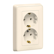 Розетка 2х2Р + заземленням подвійна Legrand Cariva, 773727, слонова кістка